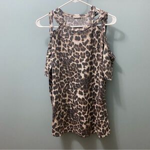 Bibi Cheetah cold shoulder shirt